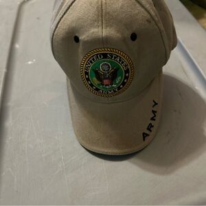 United States Army Embroidered Patch Khaki Baseball Cap